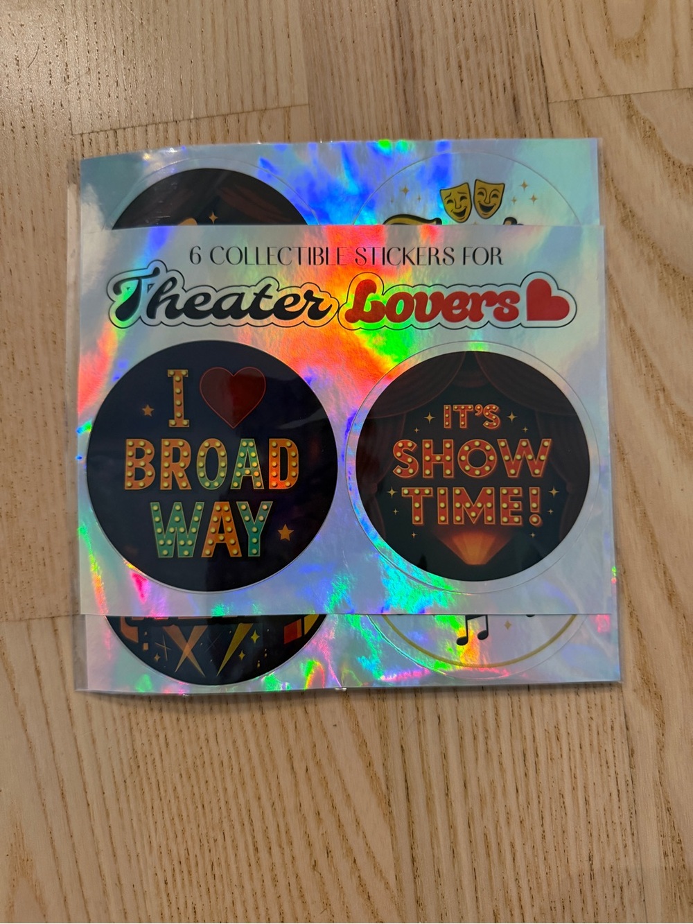 Theater Lovers Holographic Sticker Set - I ♥ Broadway / It's Show Time!